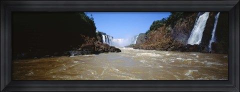 Framed Waterfall in a forest, Iguacu Falls, Argentina Print