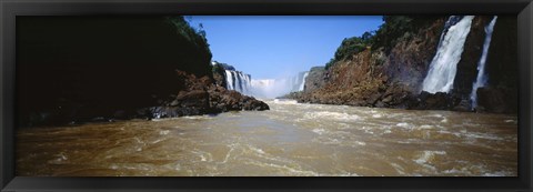 Framed Waterfall in a forest, Iguacu Falls, Argentina Print