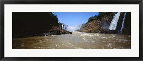 Framed Waterfall in a forest, Iguacu Falls, Argentina Print