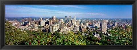 Framed High angle view of a cityscape, Parc Mont Royal, Montreal, Quebec, Canada Print