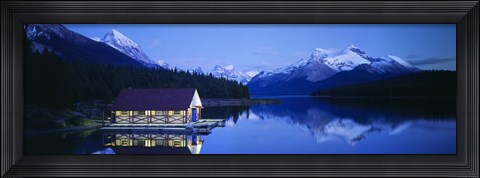 Framed Maligne Lake, Jasper National Park, Alberta, Canada Print