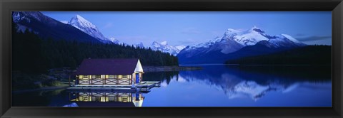 Framed Maligne Lake, Jasper National Park, Alberta, Canada Print