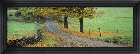 Framed Highway passing through a landscape, Old King&#39;s Highway, Woodstock, Vermont, USA Print