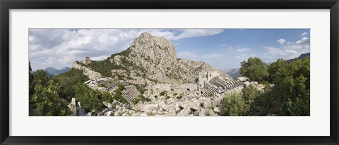 Framed Old ruins of an amphitheater, Termessos, Taurus Mountains, Antalya Province, Turkey Print