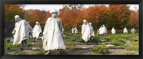 Framed Statues of army soldiers in a park, Korean War Memorial, Washington DC, USA Print