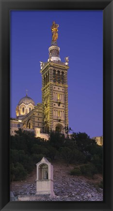 Framed Low angle view of a tower of a church, Notre Dame De La Garde, Marseille, France Print