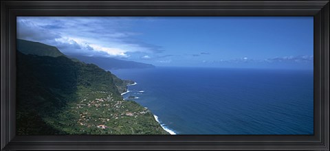 Framed High angle view of a coastline, Boaventura, Sao Vicente, Madeira, Portugal Print