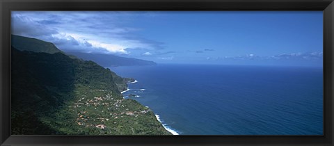 Framed High angle view of a coastline, Boaventura, Sao Vicente, Madeira, Portugal Print