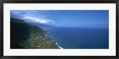 Framed High angle view of a coastline, Boaventura, Sao Vicente, Madeira, Portugal Print