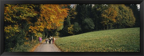 Framed Group of people walking on a walkway in a park, St. Peter, Black Forest, Baden-Wurttemberg, Germany Print