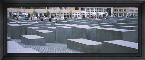 Framed Group of people walking near memorials, Memorial To The Murdered Jews of Europe, Berlin, Germany Print