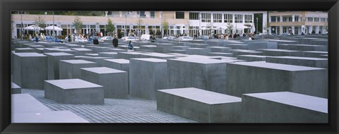 Framed Group of people walking near memorials, Memorial To The Murdered Jews of Europe, Berlin, Germany Print