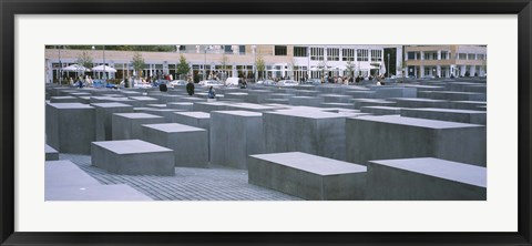 Framed Group of people walking near memorials, Memorial To The Murdered Jews of Europe, Berlin, Germany Print