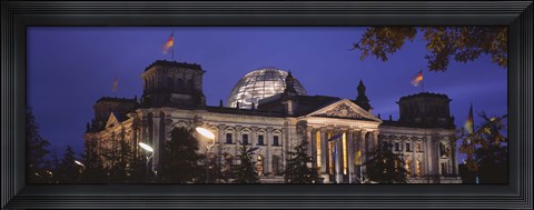 Framed Facade of a building at dusk, The Reichstag, Berlin, Germany Print