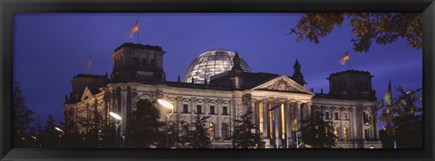 Framed Facade of a building at dusk, The Reichstag, Berlin, Germany Print