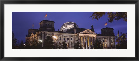 Framed Facade of a building at dusk, The Reichstag, Berlin, Germany Print