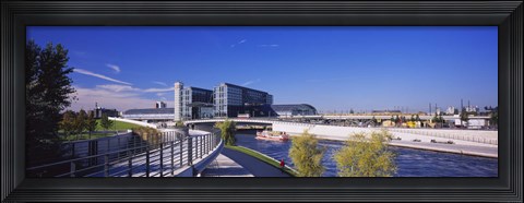 Framed Footpath along a river, Spree River, Central Station, Berlin, Germany Print