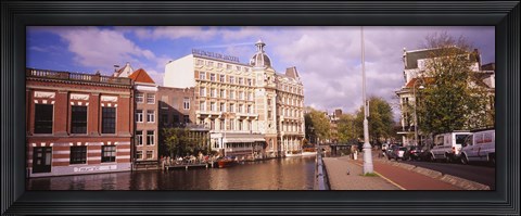 Framed Buildings along a water channel, Amsterdam, Netherlands Print