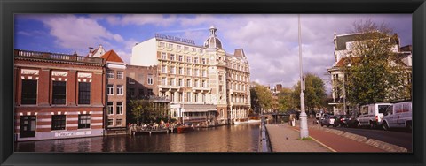 Framed Buildings along a water channel, Amsterdam, Netherlands Print