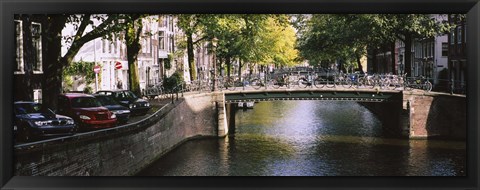 Framed Bridge across a channel, Amsterdam, Netherlands Print