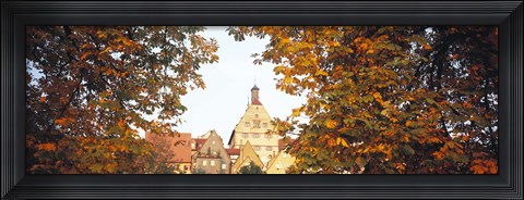 Framed Low angle view of buildings viewed through trees, Bietigheim, Baden-Wurttemberg, Germany Print