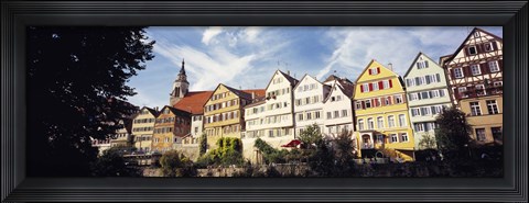Framed Low angle view of row houses in a town, Tuebingen, Baden-Wurttembery, Germany Print