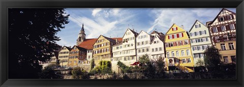 Framed Low angle view of row houses in a town, Tuebingen, Baden-Wurttembery, Germany Print