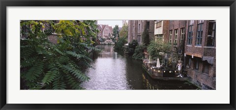 Framed Buildings along a canal, Ghent, Belgium Print