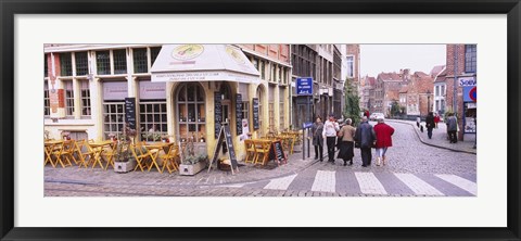 Framed Tourists walking on the street in a city, Ghent, Belgium Print