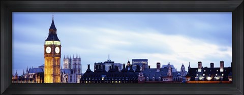 Framed Buildings in a city, Big Ben, Houses Of Parliament, Westminster, London, England Print