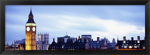 Framed Buildings in a city, Big Ben, Houses Of Parliament, Westminster, London, England Print