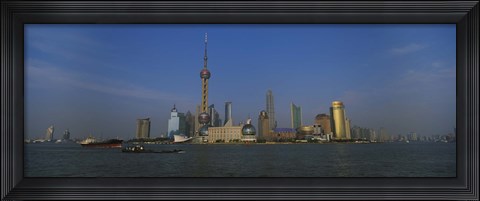 Framed Buildings at the waterfront, Oriental Pearl Tower, Huangpu River, Pudong, Shanghai, China Print