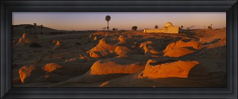 Framed Mosque on a hill, Douz, Tunisia Print