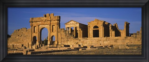 Framed Old ruins of buildings in a city, Sbeitla, Kairwan, Tunisia Print