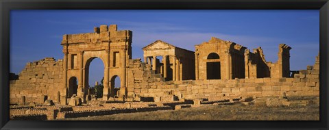 Framed Old ruins of buildings in a city, Sbeitla, Kairwan, Tunisia Print