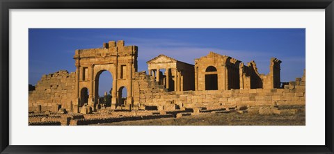 Framed Old ruins of buildings in a city, Sbeitla, Kairwan, Tunisia Print