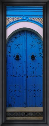 Framed Closed door of a house, Medina, Sousse, Tunisia Print
