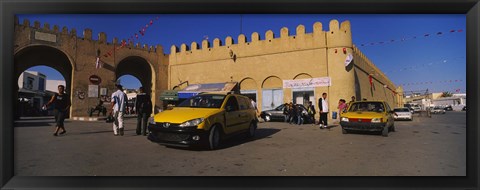 Framed Group of people walking on the road, Medina, Kairwan, Tunisia Print