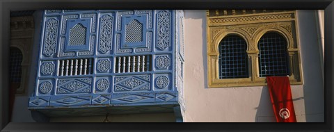 Framed Low angle view of a window of a building, Medina, Kairwan, Tunisia Print