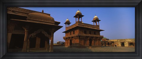 Framed Low angle view of a building, Fatehpur Sikri, Fatehpur, Agra, Uttar Pradesh, India Print