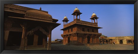 Framed Low angle view of a building, Fatehpur Sikri, Fatehpur, Agra, Uttar Pradesh, India Print