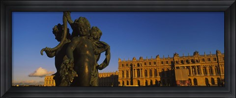 Framed Statues in front of a castle, Chateau de Versailles, Versailles, Yvelines, France Print