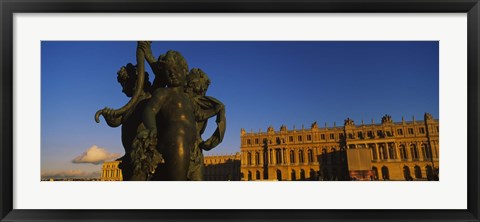 Framed Statues in front of a castle, Chateau de Versailles, Versailles, Yvelines, France Print