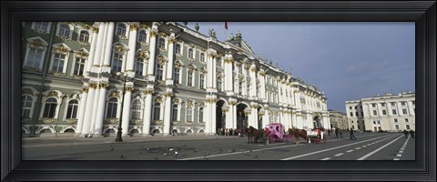 Framed Museum along a road, State Hermitage Museum, Winter Palace, Palace Square, St. Petersburg, Russia Print