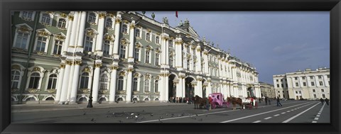 Framed Museum along a road, State Hermitage Museum, Winter Palace, Palace Square, St. Petersburg, Russia Print