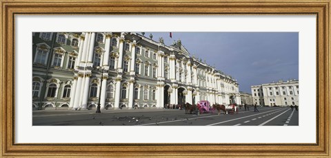 Framed Museum along a road, State Hermitage Museum, Winter Palace, Palace Square, St. Petersburg, Russia Print