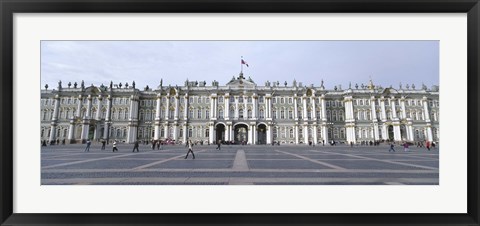 Framed Facade of a museum, State Hermitage Museum, Winter Palace, Palace Square, St. Petersburg, Russia Print