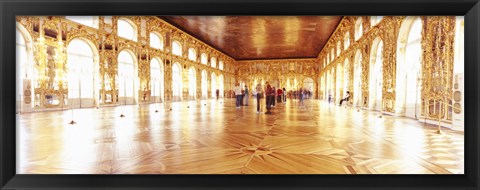 Framed Group of people inside a ballroom, Catherine Palace, Pushkin, St. Petersburg, Russia Print