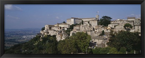 Framed Houses on the top of a hill, Todi, Perugia, Umbria, Italy Print