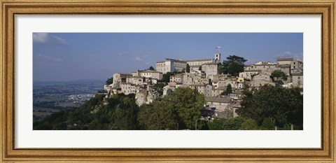 Framed Houses on the top of a hill, Todi, Perugia, Umbria, Italy Print